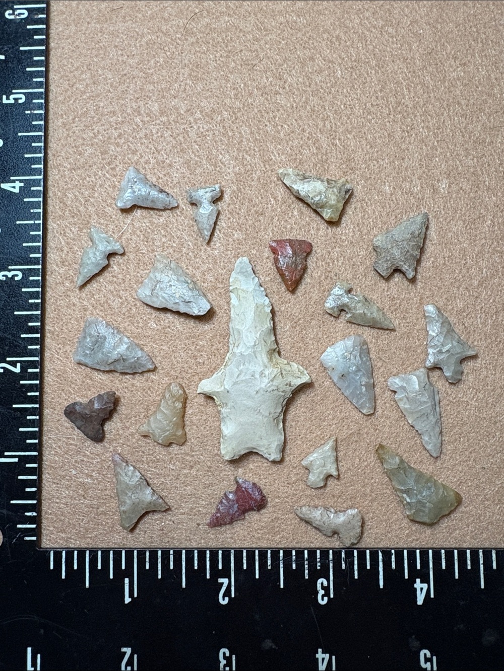 20 Mini arrowheads from Nocona Texas. In our family since late 1950’s.
